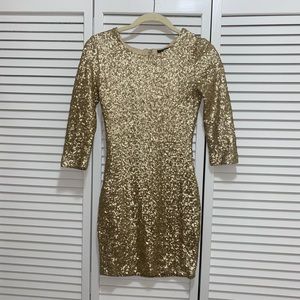 gold sequin dress